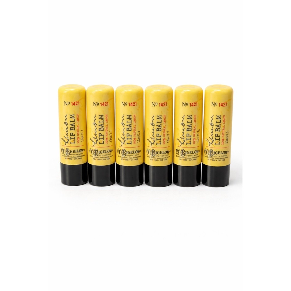 C.O. Bigelow Lemon Lip Balm No 1421 Lot of 6 New Sealed Natural Gloss Bath Body